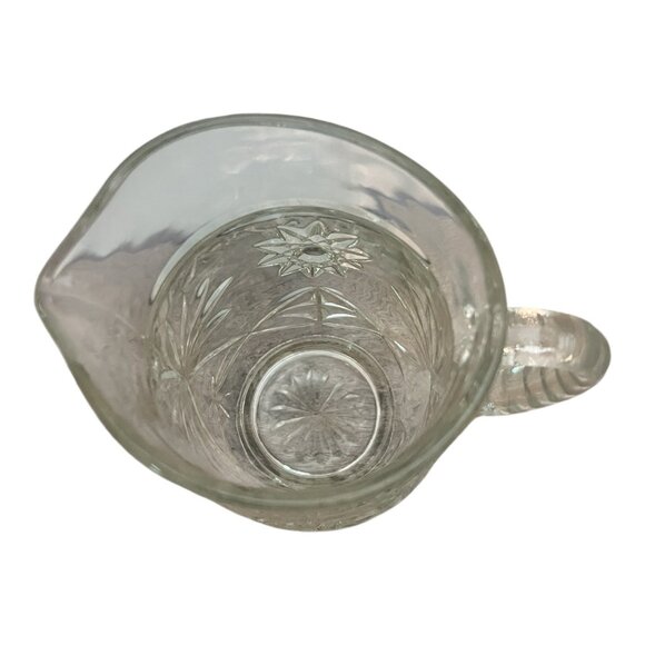 Vtg  Anchor Hocking Star of David Collection Clear Glass Starburst Pattern Pitch - Picture 6 of 7